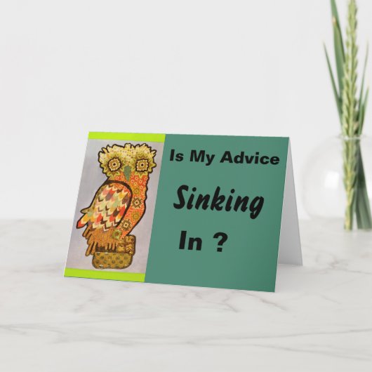 Wise Owl Greeting Card カード (正面)