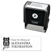 Wise Owl on branch "From the Library of"書籍名 セルフインキングスタンプ (インサイチュ)