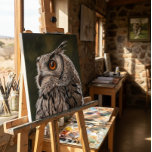 Wise Owl Painting Large キャンバスプリント<br><div class="desc">Wise owl print from original oil on canvas by Sue Maas</div>