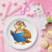 Wise Owl Reading Book ペーパープレート (パーティー)