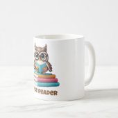 Wise Reader Owl Coffee Mug Gift コーヒーマグカップ (正面右)