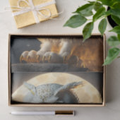 Wise white owl under the Moonlight  薄葉紙 (ギフト)