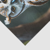 Wise white owl with baby sitting on a branch 薄葉紙 (詳細)