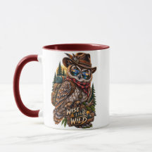 Wise & Wild フクロウ マグカップ | ツートン アウトドア キャンプ カップ
