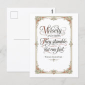 "Wisely and Slow" Shakespeare ポストカード (正面/裏面)