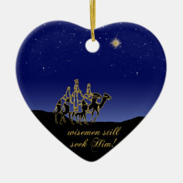 Wisemenはまだ彼をクリスマスのオーナメント追求します セラミックオーナメント