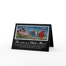 Wisemenカラフル旅行クリスマスカード（韻文付き）