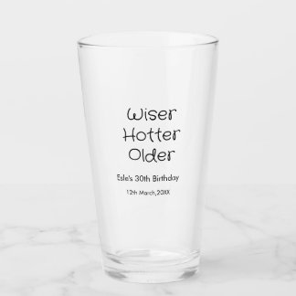 WISER HOTTER SEXIER 30歳の誕生日 名前 日付 ブラック タンブラーグラス