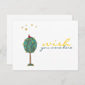 Wishここにいるとレッドバード射撃、 発砲スターデザイン ポストカード (正面/裏面)