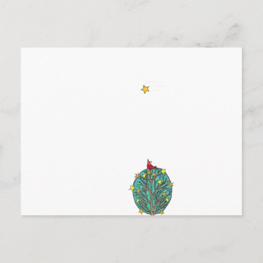 Wishここにいるとレッドバード射撃、 発砲スターデザイン ポストカード (裏面)