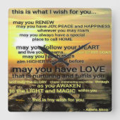 WISHクロックbyアディラ・アコー スクエア壁時計 (正面)