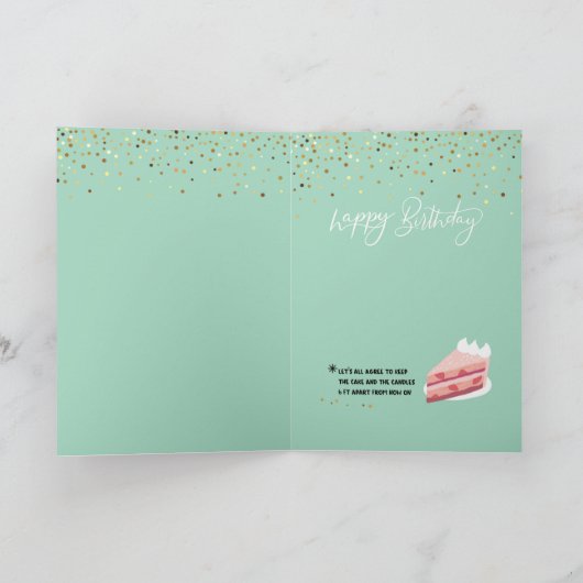 Wish誕生日のロウソクのグリーテおもしろいィングカード カード (内部)