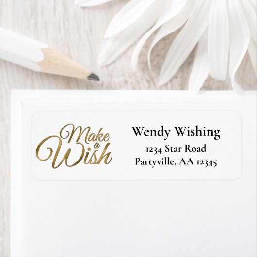 Wish金ゴールド誕生日パーティーのアドレスを作成 ラベル (インサイチュ)