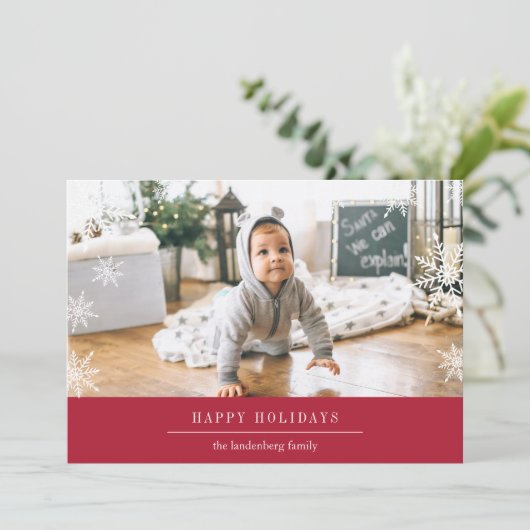 Wish Holidayモダン Photo Card、編集可能なメッセージ付き シーズンカード (スタンド正面)