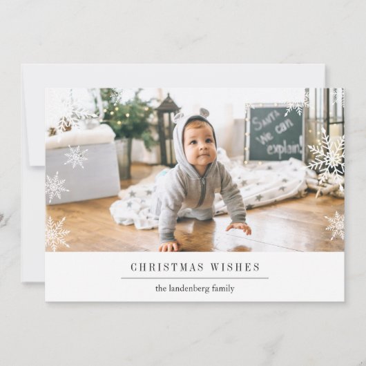 Wish Holidayモダン Photo Card、編集可能なメッセージ付き シーズンカード (正面)