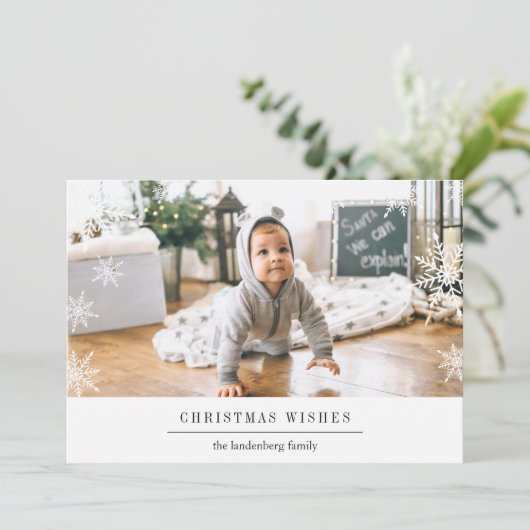 Wish Holidayモダン Photo Card、編集可能なメッセージ付き シーズンカード (スタンド正面)