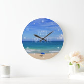 Wish I Was There - Blueビーチ傘 ラージ壁時計 (ホーム)