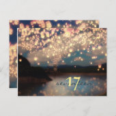 Wish Lanterns Dream Forest – テーブル番号カード ポストカード (正面/裏面)