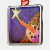 Wish On a Star抽象芸術雪だるま メタルオーナメント (左)