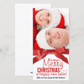Wish You a Merry Christmas Holidayカップルの写真 シーズンカード (正面/裏面)