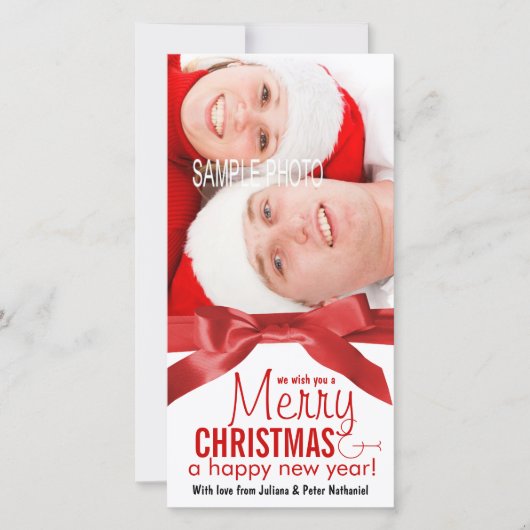 Wish You a Merry Christmas Holidayカップルの写真 シーズンカード (正面)