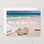 Wish You Hereビーチ葉書 ポストカード (正面/裏面)