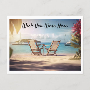 Wish You Here休暇はがきテンプレート ポストカード