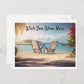 Wish You Here休暇はがきテンプレート ポストカード (正面/裏面)