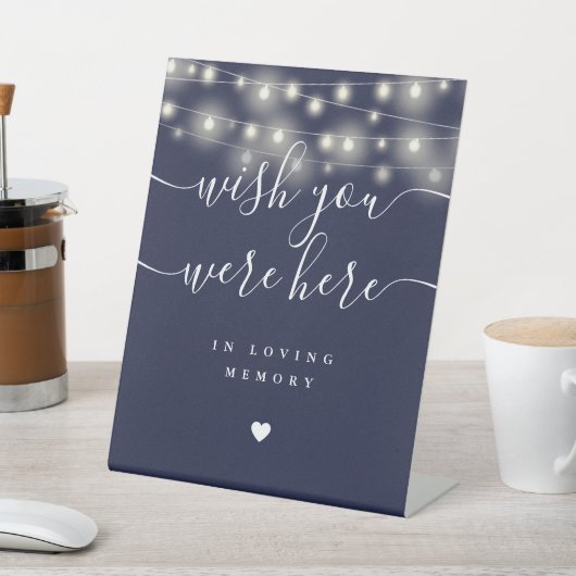 Wish You Here String Lights Navy Blue 台座サイン (インサイチュ)