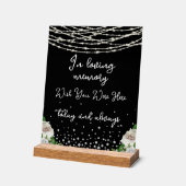 Wish You Here Strings Lights Black Memorial アクリルサイン (傾斜)