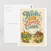 "Wish You Lived Closer" ポストカード (正面/裏面)