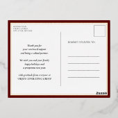 Wish You Merry Christmas Red金ゴールドスクリプトビジネス 箔シーズンポストカード (裏面)