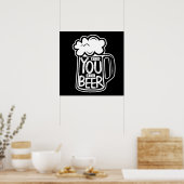 Wish You Was Beerタイポグラフィ ポスター (キッチン)