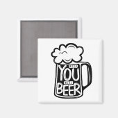 Wish You Was Beerタイポグラフィ マグネット (正面/裏面)