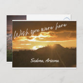 Wish You Was Here -セドナ,アリゾナ – 夕日 ポストカード (正面/裏面)