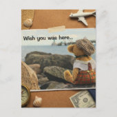 Wish you was here teddy bear ポストカード (正面)