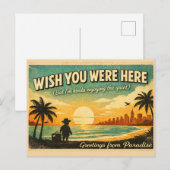 Wish You Were Here – Retro Paradise Postcard ポストカード (正面/裏面)