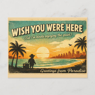Wish You Were Here – Retro Paradise Postcard ポストカード