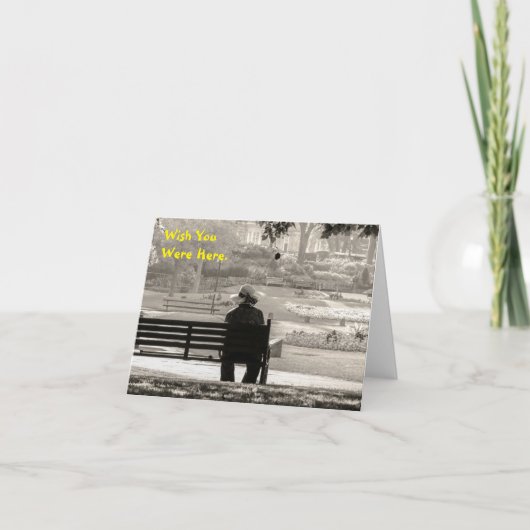 Wish you were Park Bench Note Card カード (正面)