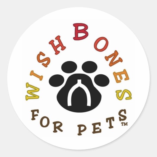 Wishbones for Petsロゴ ラウンドシール (正面)