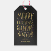 Wishesメリー編集可能な色の休日ギフトラベル ギフトタグ (正面)