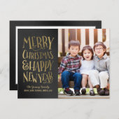 Wishesメリー編集可能な色の休日フォトカード シーズンポストカード (正面/裏面)