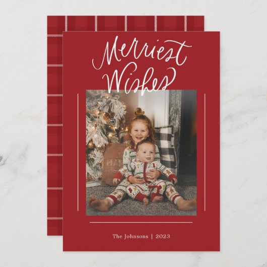 Wishes手メリーに文字を付けた写真 シーズンカード (正面/裏面)