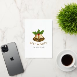 Wishes 最高の Jingle Bells Smith Family 箔グリーティングカード