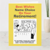 Wishes 最高の Optician Retierment Card カード (正面)