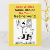 Wishes 最高の  Optician Retierment Card カード (黄色い花)