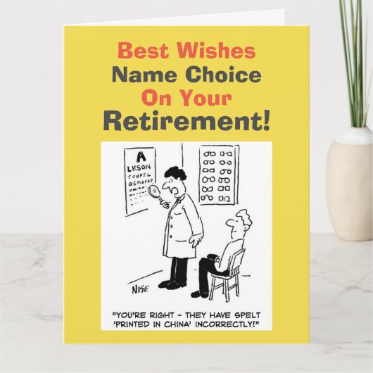Wishes 最高の  Optician Retierment Card カード (正面)