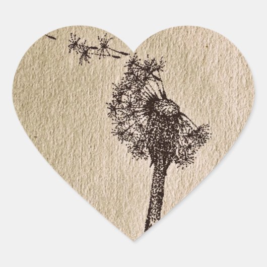 Wishes Dandelion飛んでいるスタンプ ハートシール (正面)