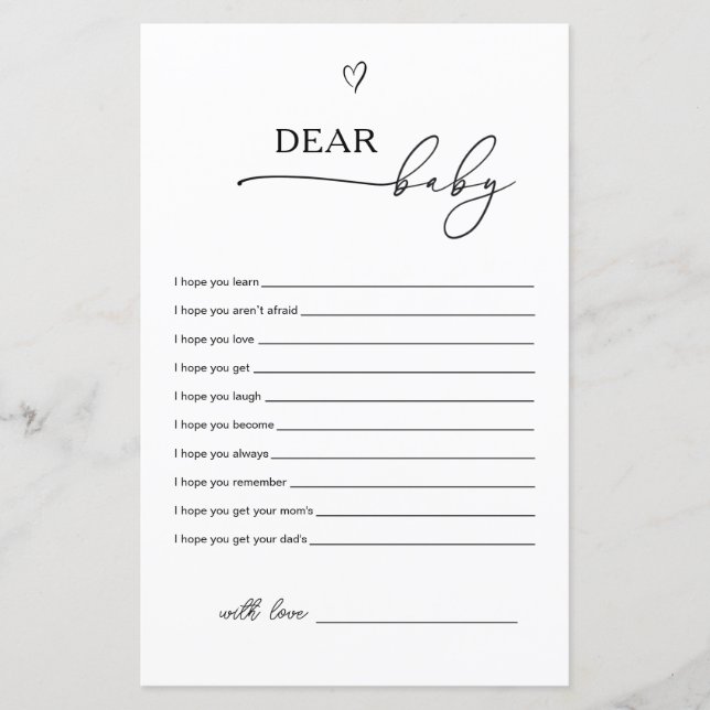 Wishes Dear Baby game (正面)