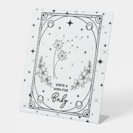 Wishes For Baby Black & White Tarot Baby Shower 台座サイン